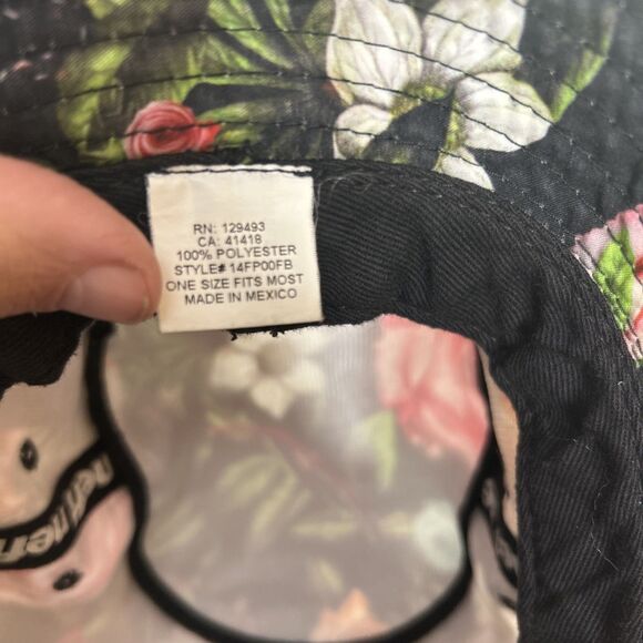 NEFF Bucket Hat Hawaii Beach One Size Black White Pink Floral Surfer Resort Wear - Picture 3 of 5